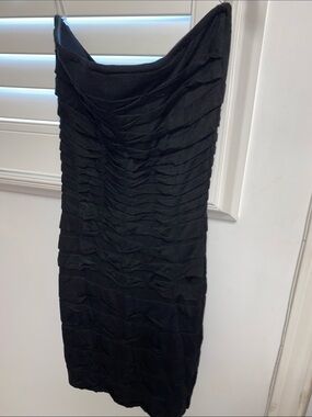Urban Behavior Black Strapless Ruched Sheath Dress